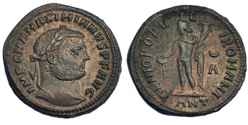 GALERIO MAXIMIANO. Follis. Antioquía (297). RIC-48b. MBC+. Ex Colección Dattari....