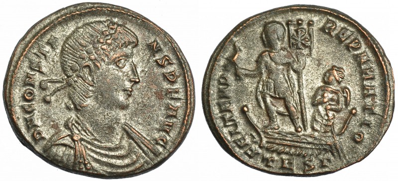 CONSTANCIO II. Follis. Tesalónica (348-350). Marca: TESG en el exergo. RIC-109. ...