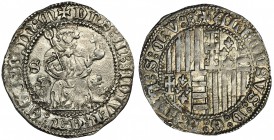 ALFONSO EL MAGNÁNIMO (1416-1458). Carlino. Nápoles. Marca S. IV-889. Acuñación algo floja. MBC+.