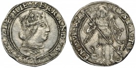 FERNANDO I DE NÁPOLES (1458-1494). Coronado Nápoles. IV-1018. MBC.