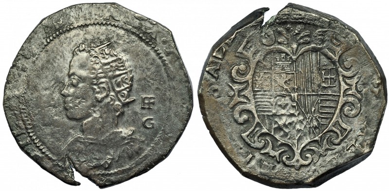 1/2 escudo. Nápoles. Fecha no visible (1609 o 1610). IAF/G. Vanos. Pátina oscura...