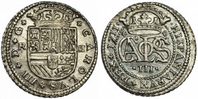 2 reales. 1711. Barcelona. VI-25. EBC-.