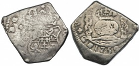 8 reales. 1752. Guatemala. J. VI-326. Rayitas. BC+.