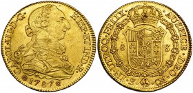 8 escudos. 1787. Sevilla. CM. VI-1787. Pequeñas marcas. R.B.O. MBC+/EBC-.