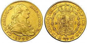 2 escudos. 1790. Madrid. MF. VI-1040. Finas rayitas. MBC.