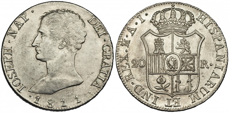 20 reales. 1811. Madrid. AI. VI-34. Águila pequeña. EBC-.