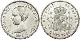 5 pesetas. 1888*18-88. Madrid. MPN. VII-178. R.B.O. EBC-.