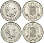 Lote de dos monedas de 5 pesetas. 1949*40 y 50. VII-349 y 350. EBC+.