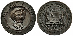Medalla. 1972. 450 aniversario de la Iª vuelta al mundo del Juan Sebastián Elcano. AE 58 mm. En estuche. EBC+.