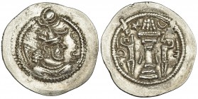 IMPERIO SASÁNIDA. PEROZ (457-483). Dracma. AR 4,23 g. MBC+.