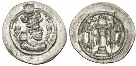 IMPERIO SASÁNIDA. PEROZ (457-483). Dracma. BBA MONIK BACH. AR 4,12 g. EBC/EBC-.
