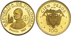 COLOMBIA. 100 pesos. 1968. KM-231. Prueba.