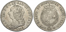 ESTADOS ITALIANOS. Carlo Emmanuelle III. Cerdeña. Escudo de 6 liras. 1758. DAV-1494. C-20. MBC-.