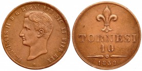 ESTADOS ITALIANOS. Nápoles. 10 Tornesi. 1859. C-159. EBC-/EBC.