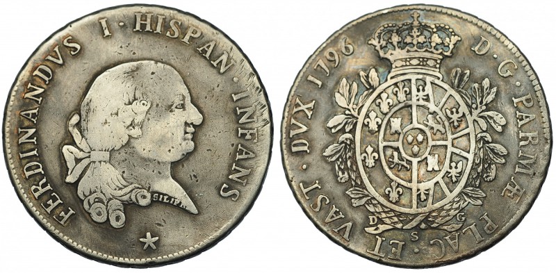 ESTADOS ITALIANOS. Parma. Piastra. 1796 DGS. DAV-1481. C-15a. BC+/MBC-.