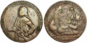 GRAN BRETAÑA. Medalla. 1739. Vernon. Portobello. AE 37 mm. BC/MBC-.