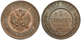RUSIA. 5 kopecks. 1911. KM-Y12.2. EBC-/MBC+.