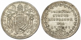 VATICANO. Clemente XIII. Giulio. 1763. Año V. C-38b. Raya¡. MBC+.