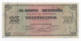 25 pesetas. 5-1938. Serie D. ED-D31a. EBC+.