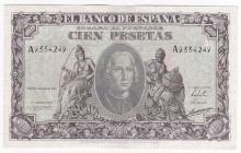 100 pesetas. 1-1940. Serie A. ED-D39. EBC+.