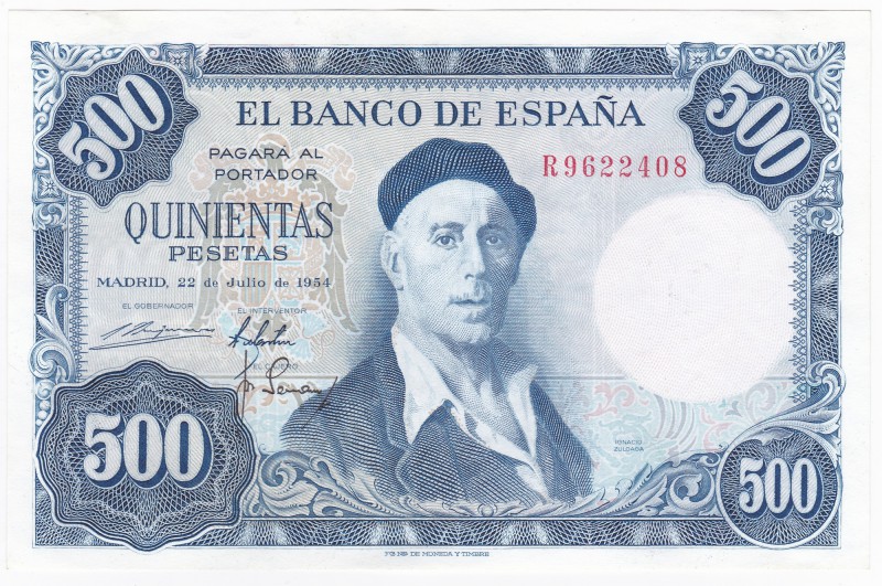 500 pesetas. 7-1954. Serie R. ED-D69b. EBC+.