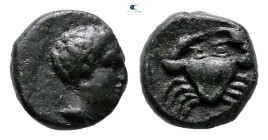 Sicily. Motya circa 400-397 BC. 
Onkia or Hexas Æ

10 mm, 1,56 g



Good Very Fine