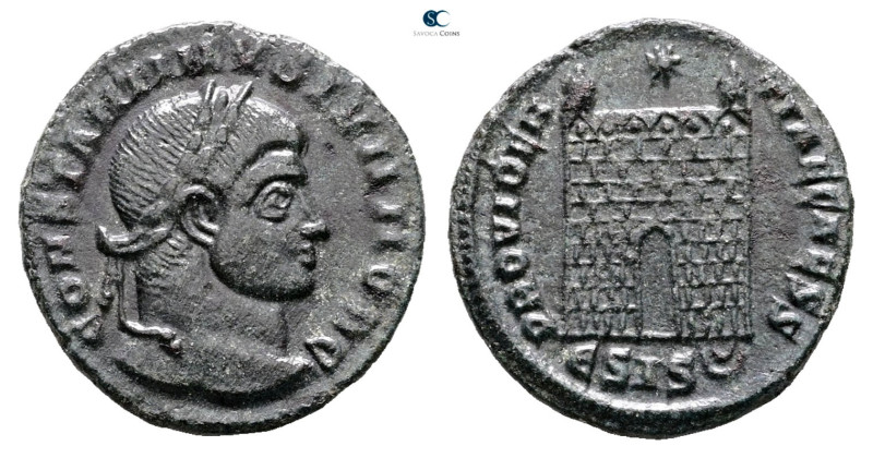 Constantine II, as Caesar AD 317-337. Siscia
Follis Æ

18 mm, 3,04 g



V...