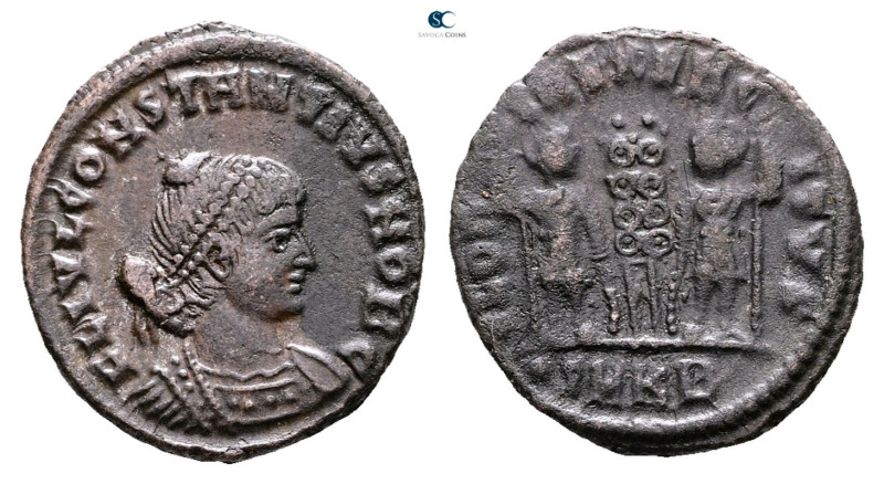 Constantius II, as Caesar AD 337-347. Cyzicus
Follis Æ

17 mm, 2,18 g



...