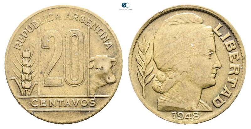 Argentina. AD 1948. 
20 Centavos 1948

 mm, 3,91 g



Very Fine