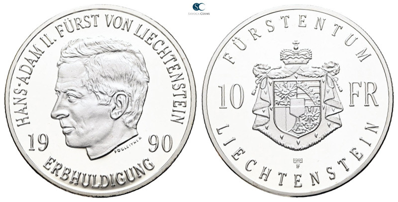 Liechtenstein. AD 1990. 
20 Franken 1990

 mm, 30,0 g



Proof