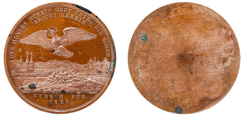German States, Prussia. Uniface Bronze Medal, 1825, for the Greek Liberation War...