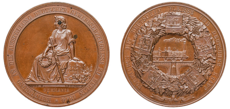 German States, Prussia. Bronze Medal, 1844, Industrial Exhibition in Berlin, by ...