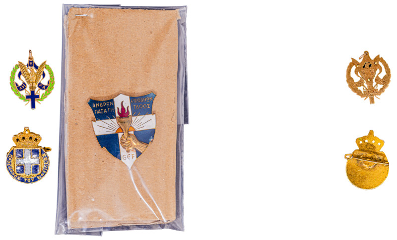 Greece. Lot of 3 pins comprising King’s Scout (1950-1970); Distinctive Sign, 195...
