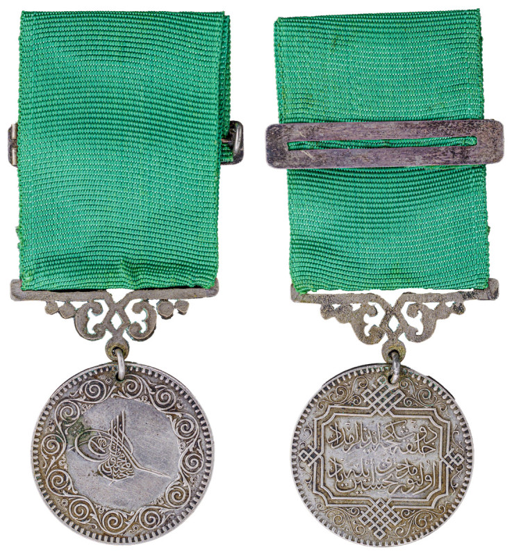 Turkey, Ottoman Empire. AR Medal, issued about 1859, for life saving at sea (Tah...
