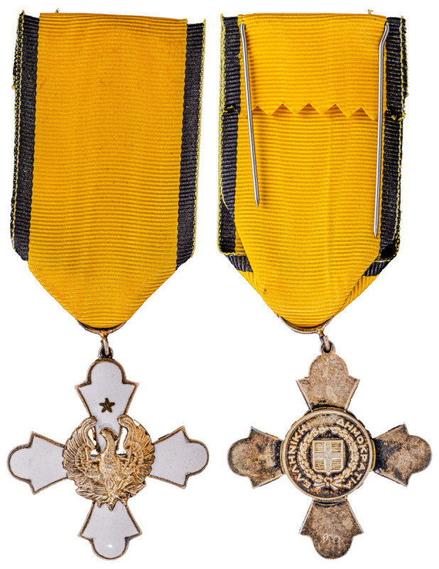 Greece. Order of the Phoenix, Knight’s Gold Cross, 1974 issue, 13.45g, 38.40mm x...