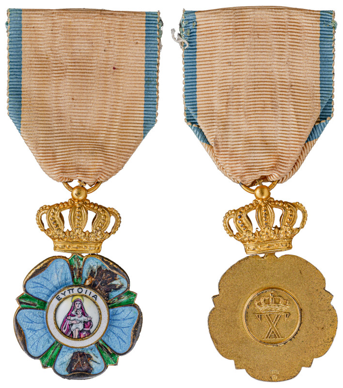 Greece. Royal Order of Welfare, Gold Cross, 1948, manufactured by P. Kelaidis, 2...