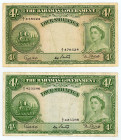 Bahamas
Lot of 4 banknotes comprising 4/- Shillings (4), ND (1953)
S/N A/2 425586, A/3 478524, A/3 495169 and A/4 008580
Signatures of Higgs, Sweeting...