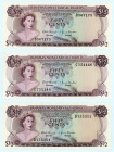 Bahamas
Lot of 3 banknotes comprising 1/2 Dollar (3), 1968
S/N C751146, D567175 and D755351
Printer: TDLR
Watermark: Shellfish
Pick 26a

About uncircu...