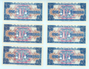 Great Britain
British Armored Forces (Army Council)
Lot of 6 banknotes comprising 1/- Shilling (6), ND (1956)
S/N -
3rd Series
Printer: TDLR
Pick M26b...