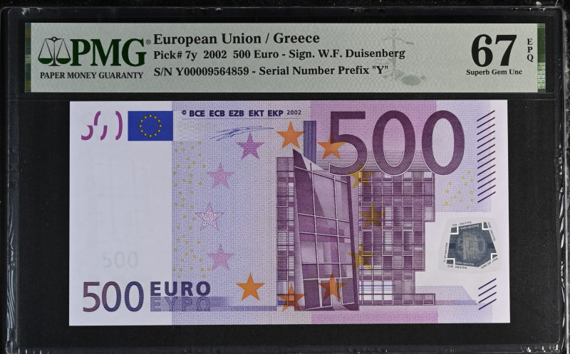 Greece - European Union
European Central Bank
500 Euro, 2002
S/N Y00009564859 
S...