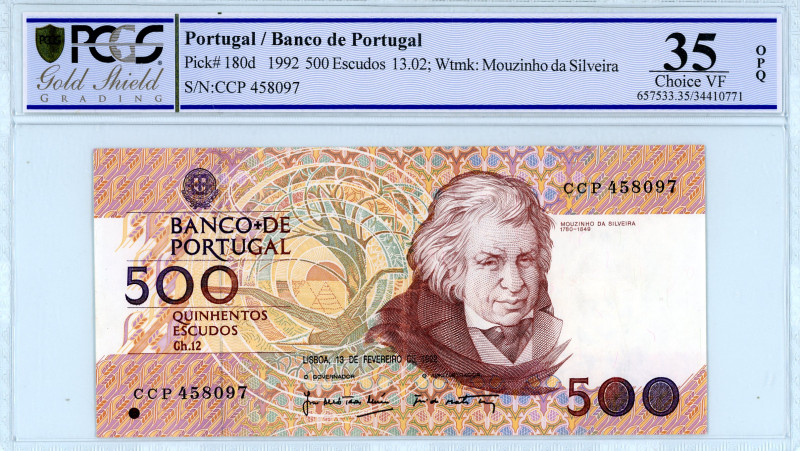 Portugal
Banco de Portugal
500 Escudos, 13 February 1992
S/N CCP 458097
Watermar...