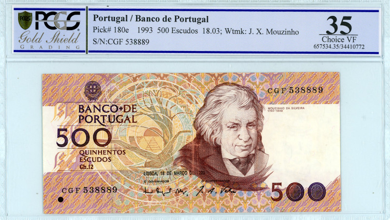 Portugal
Banco de Portugal
500 Escudos, 18 March 1993
S/N CGF 538889
Watermark: ...