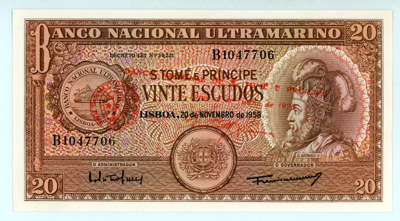 Saint Thomas & Prince
Banco Nacional Ultramarino
20 Escudos, 1958 (ND 1976)
S/N ...