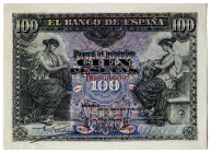 1906. 100 pesetas. (Ed. 313P) (Pick 59s). 30 de junio. Billete de registro y archivo de la Bradbury Wilkinson & Company de Londres. Pedido de D2 a D6 ...