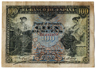 1906. 100 pesetas. (Ed. 313F). 30 de junio. Serie B. Falso de época. BC.