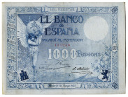 1907. 1000 pesetas. (Ed. 317) (Pick 61a). 10 de mayo. Según publica el Banco de España, ésta es la última emisión realizada en los talleres del Banco ...
