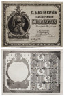 1915. 1000 pesetas. Lote de dos pruebas de anverso en negro. (Ed. NE17P). 23 de mayo. Según publica el propio Banco, la mañana de dicho día, los Reyes...