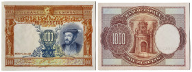1925. 1000 pesetas. (Ed. 324Pa y 324Pb) (Pick 70p1 y 70p2). 1 de julio, Carlos I. Conjunto de 2 pruebas de color completas (anverso y reverso) identif...