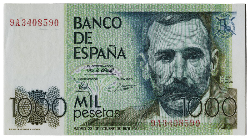 1979. 1000 pesetas. (Ed. 477b) (Pick 158*). 23 de octubre, Pérez Galdós. Numerac...