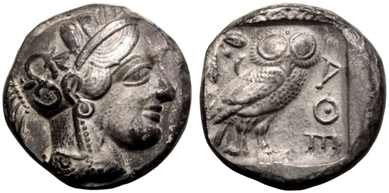 ANCIENT GREECE. ATTICA, ATHENS. 
Silver Tetradrachm, circa 454-440 BC. 
Obv: h...